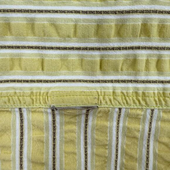 Columbia Women’s Medium Yellow Striped Button Down Short Sleeve - Picture 6 of 7